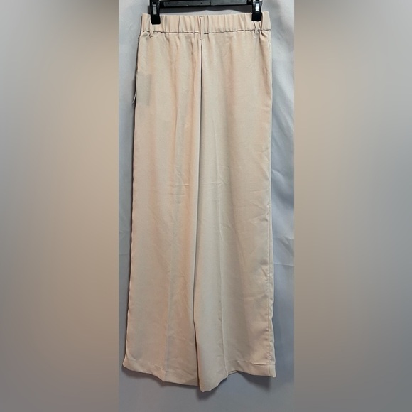 Women's High-Rise Wide Leg Fluid Pants - A New Day Beige Sz 4 NWT - Picture 2 of 13